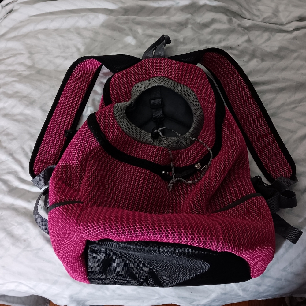Pet Carrier Backpack - Pink and Black